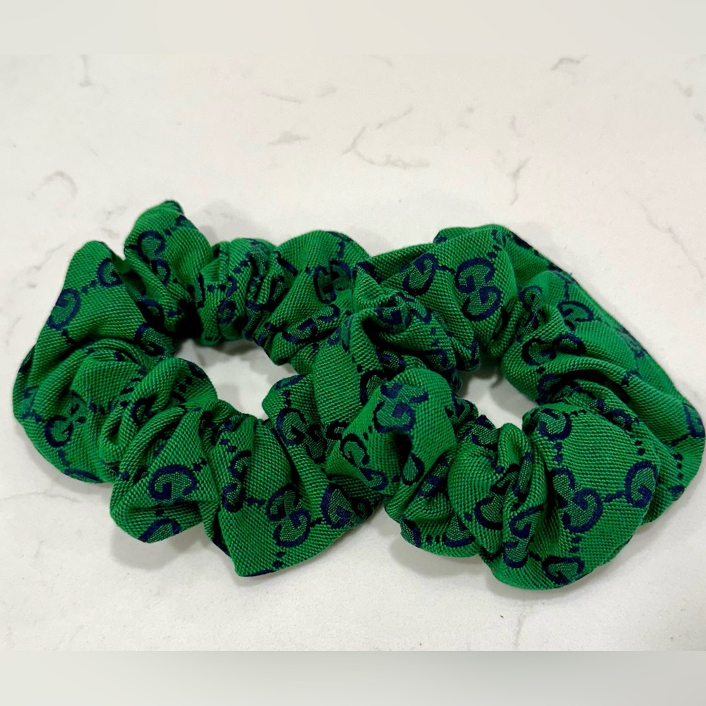 Beautiful !! Set of 2 Green Scrunchies !